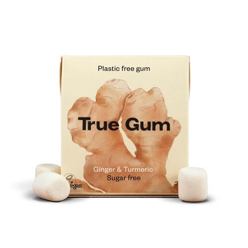 Chicle sin azúcar - Jengibre y cúrcuma - TRUE GUM - Sin plástico