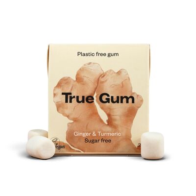 Gomme sans sucre - Gingembre et curcuma - TRUE GUM - Sans plastique