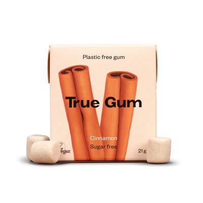 Chicle sin azúcar - Canela - TRUE GUM - Sin plástico