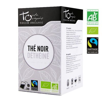 TOUCH ORGANIC - THÉ NOIR DÉTHÉINÉ - 20 sachets