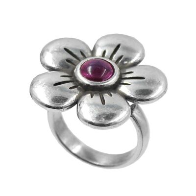 flower ring with crystal