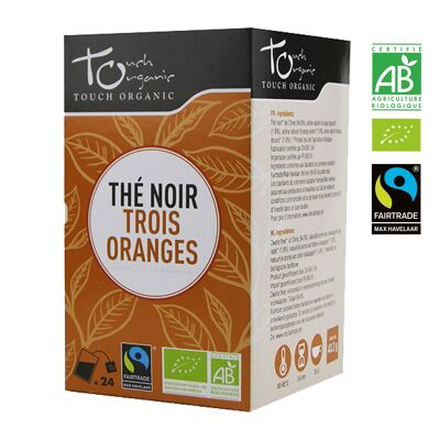 TOUCH ORGANIC - BLACK TEA WITH 3 ORANGES - 24 teabags