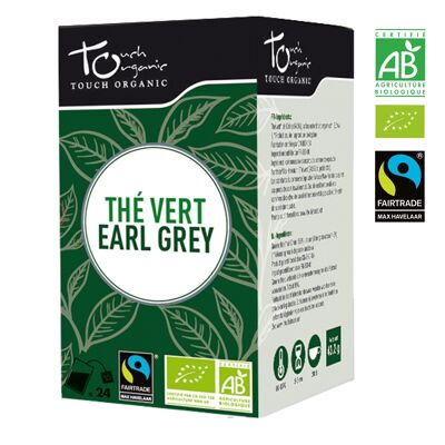 TOUCH ORGANIC - EARL GRAY GREEN TEA - 24 bags