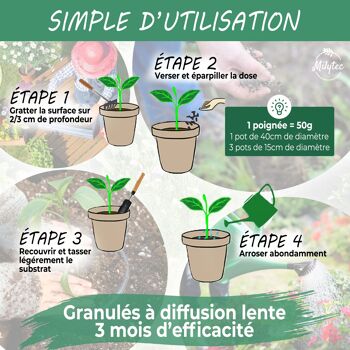 Engrais Plantes Vertes Naturel Bio, NPK, Fertilisant Universel 1000g, Fabrication Française.100% Organique Et Naturel 6