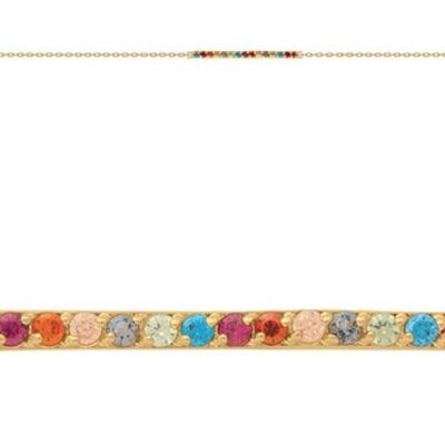 BRACELET 18CM GOLD PLATED BARETTE OZ MULTICOLOR