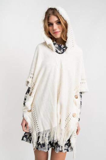 PONCHO femme - TIMMINS BLANC 1