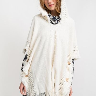 PONCHO femme - TIMMINS BLANC