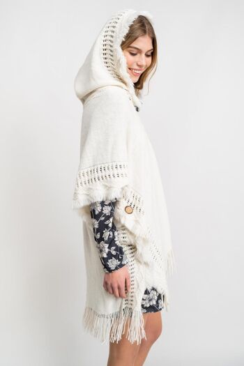 PONCHO femme - TIMMINS BLANC 2