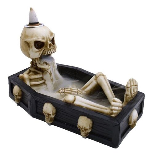 BackF-51 - Skeleton in the Coffin Backflow Incense Burner - Sold in 1x unit/s per outer