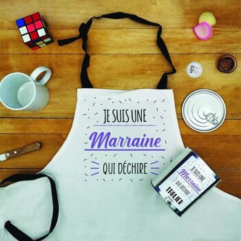 Tablier de cuisine - "Je suis une marraine qui déchire" - Cadeau marraine