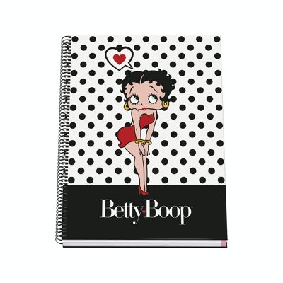 Dohe - School Notebook with Grid - 100 Sheets - Hard Cover - Size 22.8x30 cm (A4) - Betty Boop