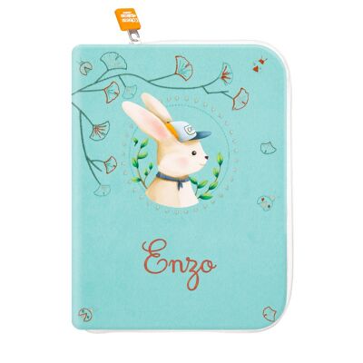 Protège carnet de santé Lapin casquette