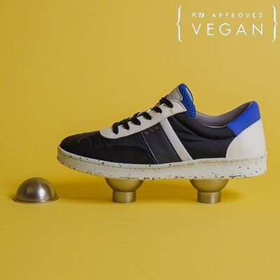 Cestino VIVACE riciclato e vegano in blu navy, blu e bianco