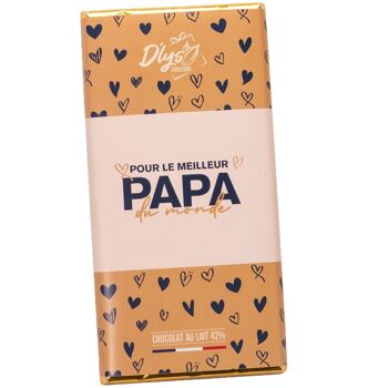 Tablette de chocolat "Le Meilleur Papa" - Chocolat au lait 42% 1