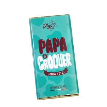 Tablette de chocolat "Papa à Croquer" - Chocolat au lait 42% 1