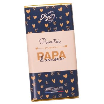 Tablette de chocolat  "Papa d'Amour" - Chocolat noir 72% 2