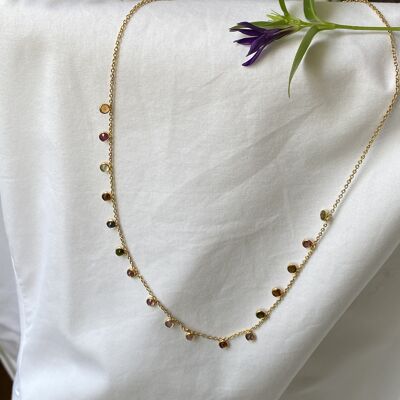 Lutétia tourmaline and chain necklace