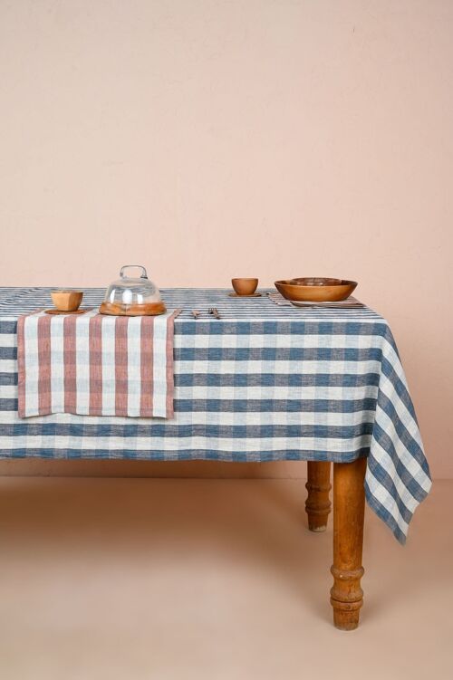 Linen Blue Clara Tablecloth