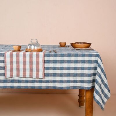 Linen Blue Clara Tablecloth