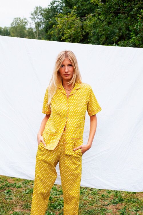 Pyjama Camille manches courtes Imprimé moutarde