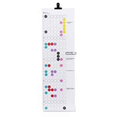 Agenda mensile 2024 con pois adesivi - 23x72 cm