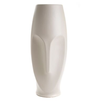 MOAÏ-VASE CERAMIC LIGHT GRAY G