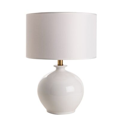WHITE ROUND VASE LAMP BASE-E27 without lampshade