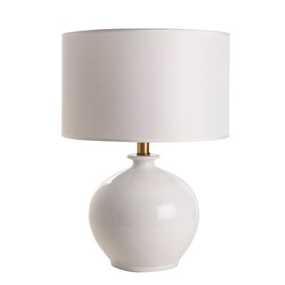 BASE LAMPE VASE ROND BLANC-E27 sans abat-jour