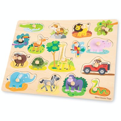 New Classic Toys Steckpuzzle - Safari - 17 teilig