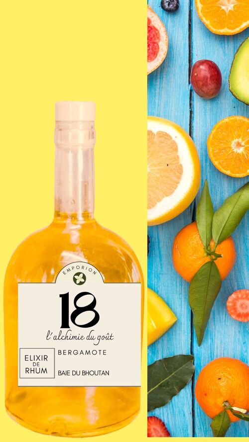 Elixir de rhum  18 Bergamote baie du Bhoutan 500ml