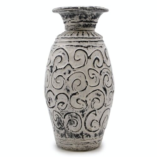 BCV-01 - Swirls Shaped Vase - Cream - Sold in 1x unit/s per outer