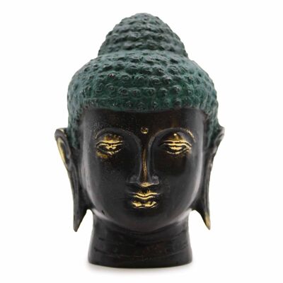 BFF-26 - Tête de bouddha moyenne en laiton antique - Vendue en 1x unité/s par extérieur