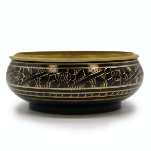 BIB-13 - Brass Carved Charcoal Incense Jar - Sold in 1x unit/s per outer