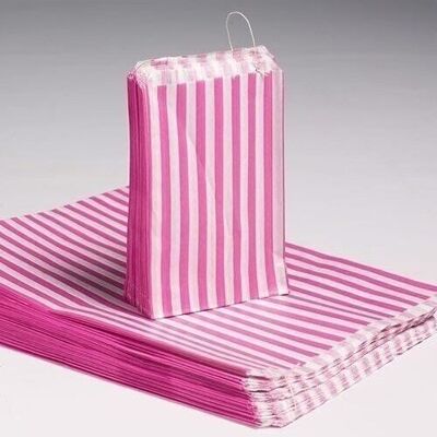 CandyB-01 - 5x7" Candy Stripe Bags (1000) - PINK - Sold in 1000x unit/s per outer