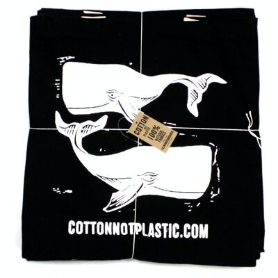 CCOTT-17C - Lrg Black 8oz Cotton Bag 38x42cm - BALENE - BIANCO - CARTONE - Venduto in 120 unità per esterno
