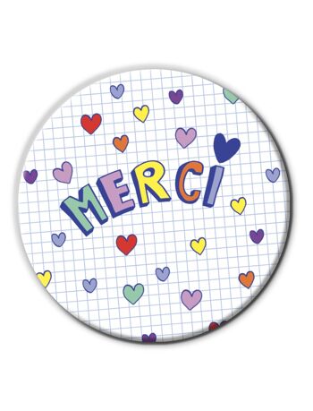 Miroir de poche Merci | Version cœurs | Cadeau Fin d'année scolaire 1