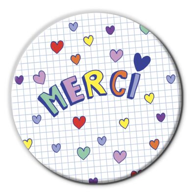 Merci Taschenspiegel | Herzversion | Geschenk zum Schuljahresende