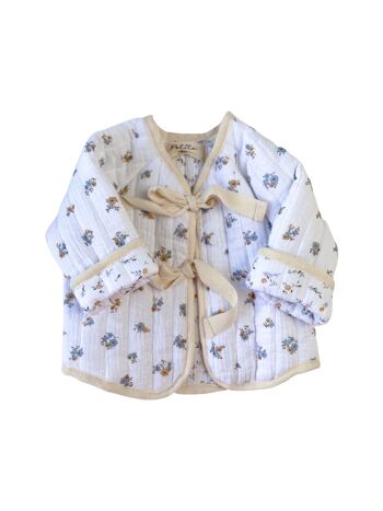 Veste matelassée bébé & enfant en bas âge / fleuri bleu 1