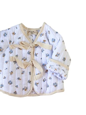 Veste matelassée bébé & enfant en bas âge / fleuri bleu 2