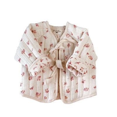 Chaqueta acolchada para bebés y niños pequeños / rosa floral