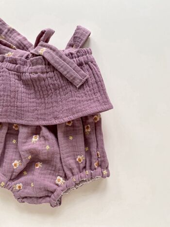 Bloomer & top bébé / lilas 1