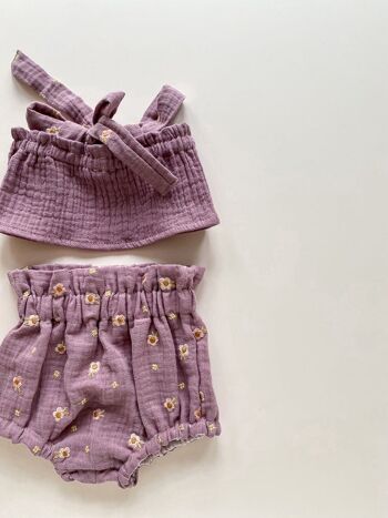 Bloomer & top bébé / lilas 4