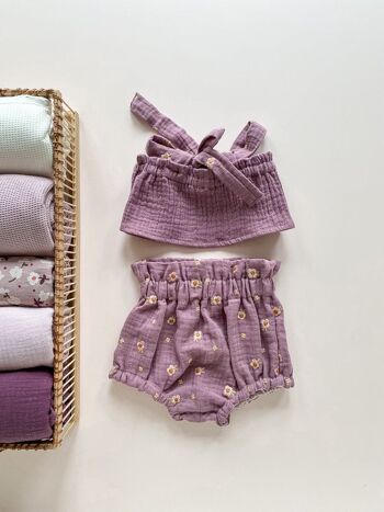 Bloomer & top bébé / lilas 5