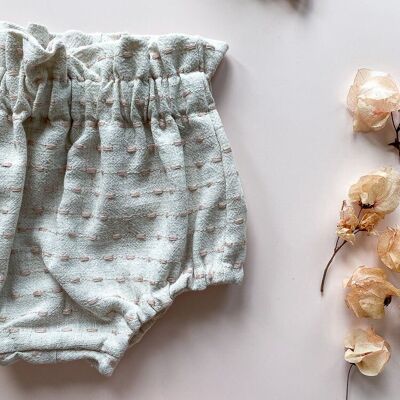 Baby bloomers / embroidered linen