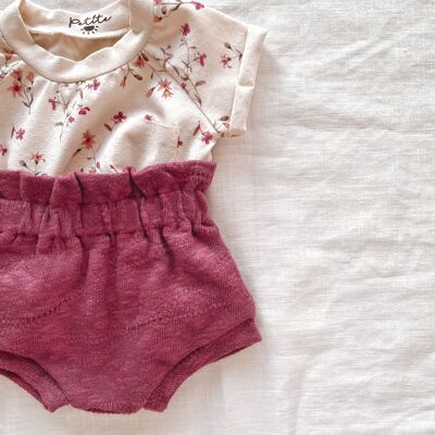 Baby bloomers / organic knit - raspberry