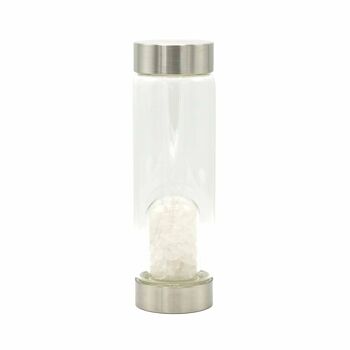 CGWB-11 - Bouteille d'eau en verre infusé de cristal - Quartz clair nettoyant - Chips - Vendu en 1x unité/s par extérieur 4