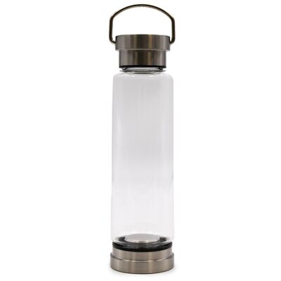 CGWB-16 - Botella de agua de vidrio - Base y tapa de metal - Se vende en 3x unidad/es por exterior