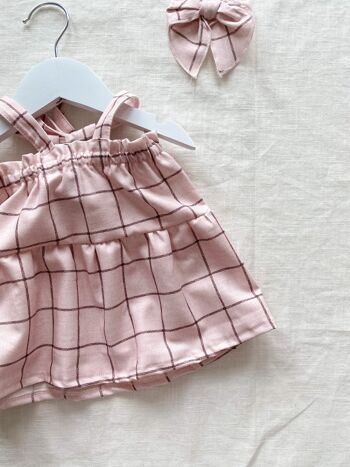 Robe bébé coton / plaid pastel - blush 2