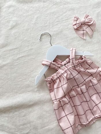 Robe bébé coton / plaid pastel - blush 3