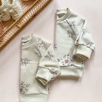 Jersey bebé algodón / floral vintage delicado